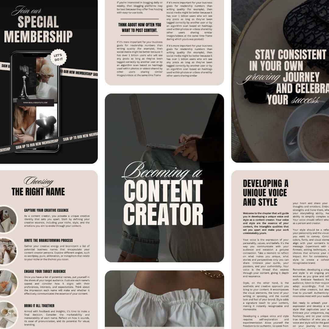 Becoming A Content Creator resource showing lash artists how to plan and batch social media content.