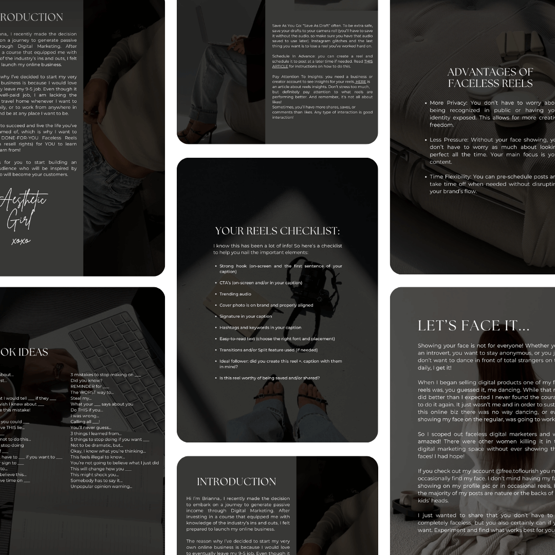 Faceless Reels Guide teaching entrepreneurs and beauty professionals how to grow on Instagram