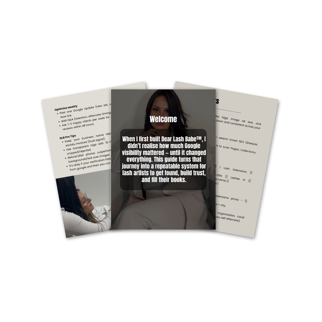 Google Business & SEO Guide for Lash Artists | Dear Lash Babe™