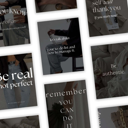 Editable Canva templates from the 100 Instagram Posts pack designed to grow your beauty brand online.