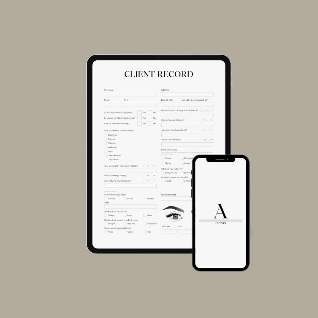 Comprehensive Digital Client Forms resource created for beauty entrepreneurs to enhance their client experience.