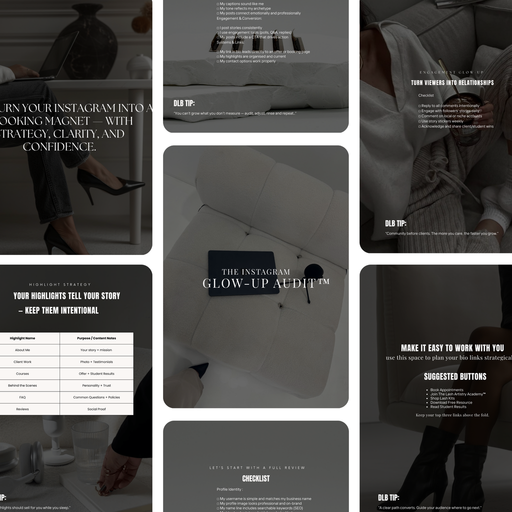 Instagram Audit & Optimisation Guide for Lash Artists Instagram profile strategy guide