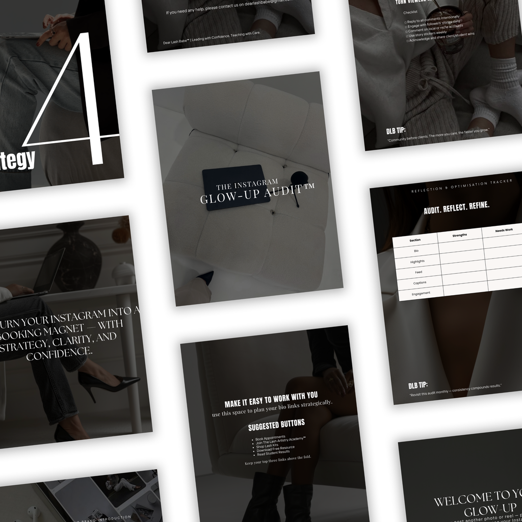 Instagram Audit & Optimisation Guide for Lash Artists lash business Instagram audit workbook