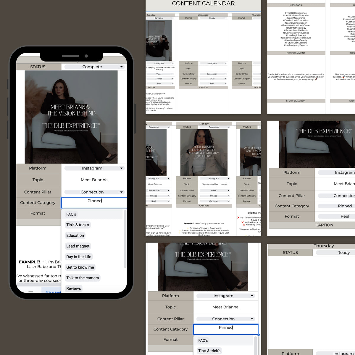 Content Planner The DLB Strategy content planning tool for beauty entrepreneurs