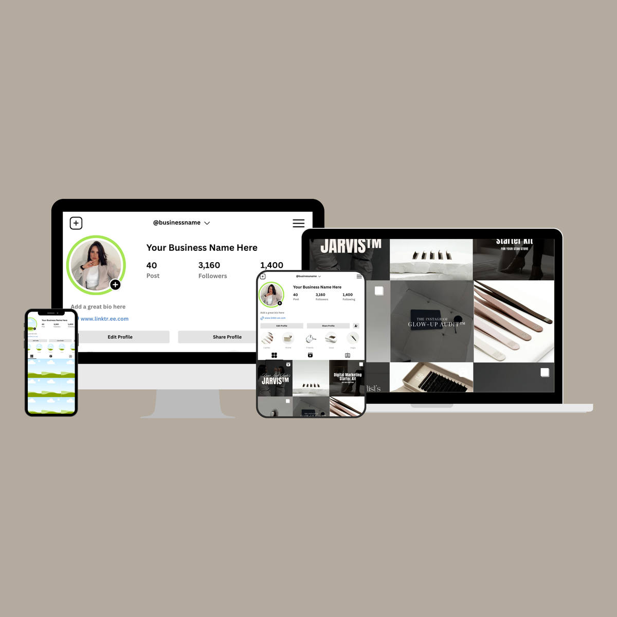 Visual Strategy Insta Board for Lash Artists content layout planning board