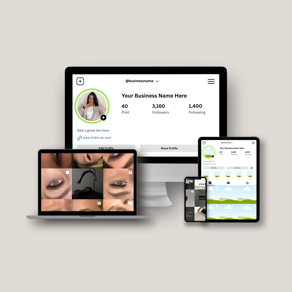 Visual Strategy Insta Board for Lash Artists Instagram branding planner