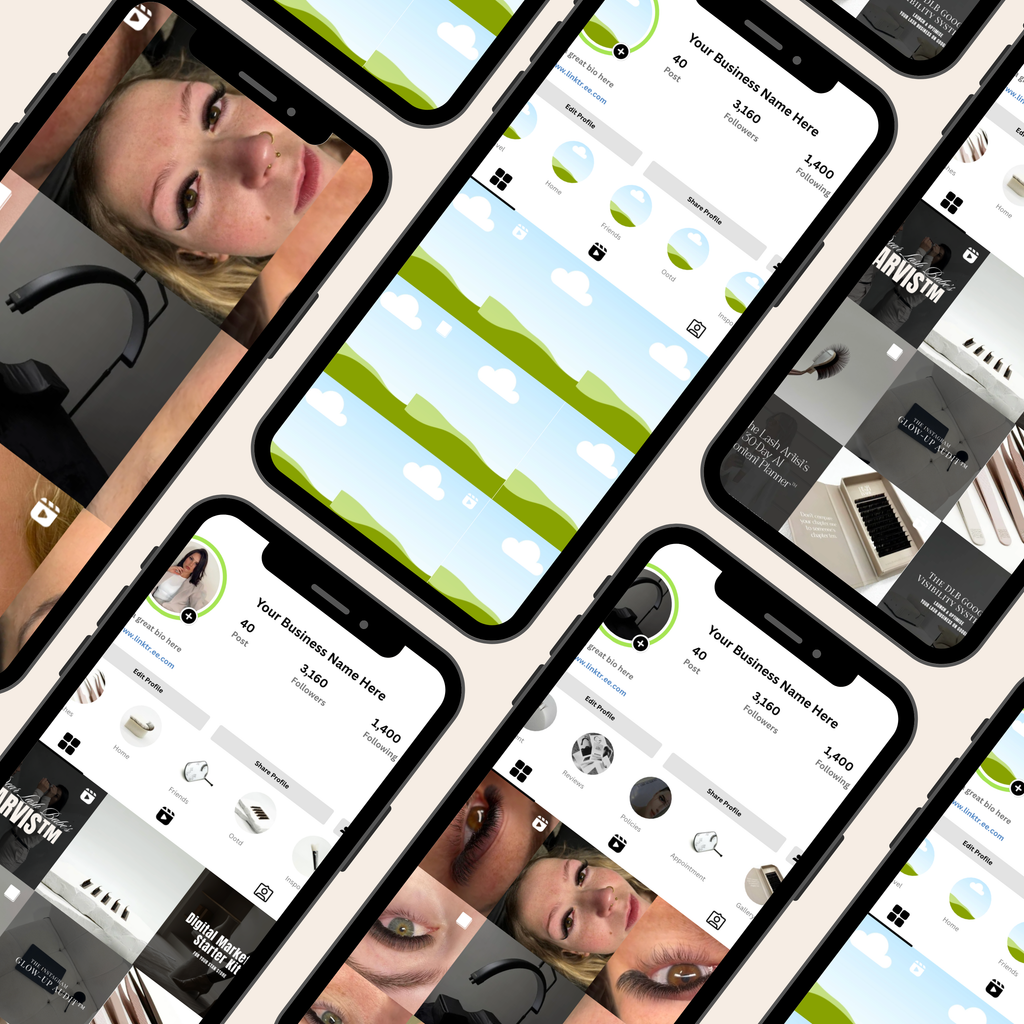 Visual Strategy Insta Board for Lash Artists social media visual strategy tool