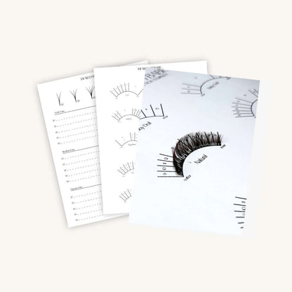 Comprehensive Direction and Mapping Practice Sheets designed to support lash artist training and skill development.