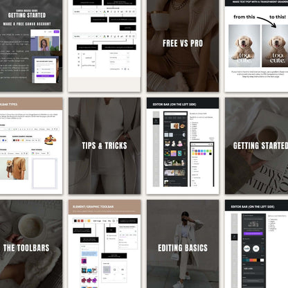 Step-by-step Canva Playbook for Beginners course for beauty business owners learning design.