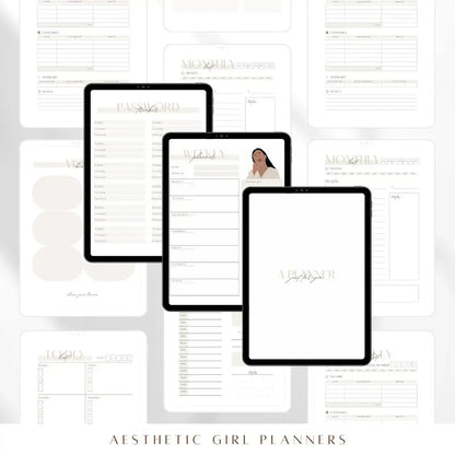 Digital Planner with daily, weekly, and monthly layouts for lash business owners
