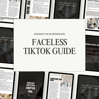 Faceless TikTok Guide by The Lash Artistry Academy showing step-by-step strategies to grow your beauty brand on TikTok.