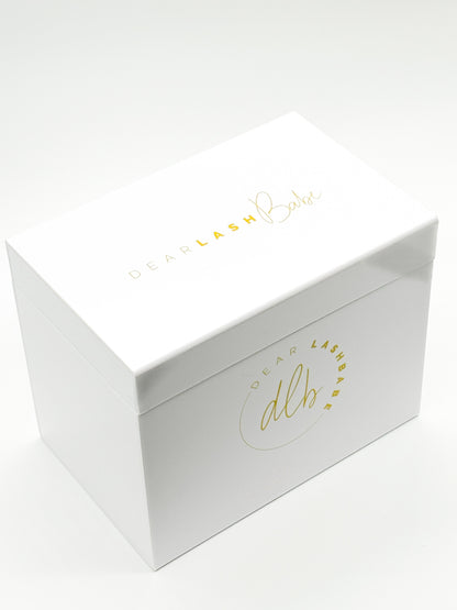 Lash box for storing eyelash extension trays and supplies